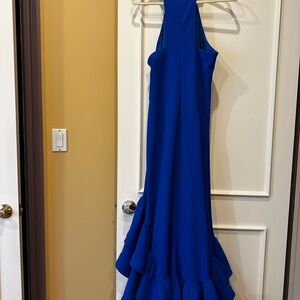 Adam One-Shoulder Royal Blue Evening Gown